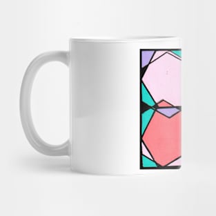 Purple Coral Blue Geometric Abstract Acrylic Painting Mug